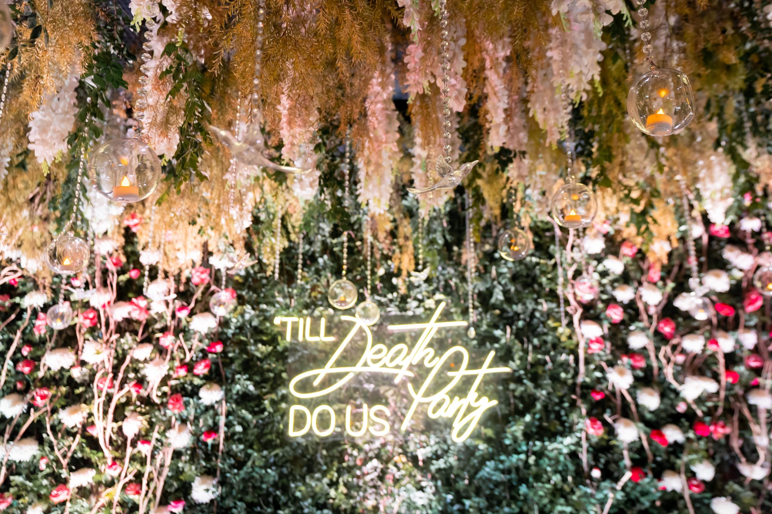 Floral wedding installation created for Adya and Tarun